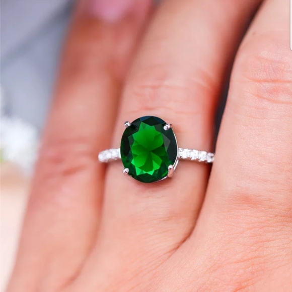 Elegant blue vintage love oval Zircon ring… - Picture 4 of 6